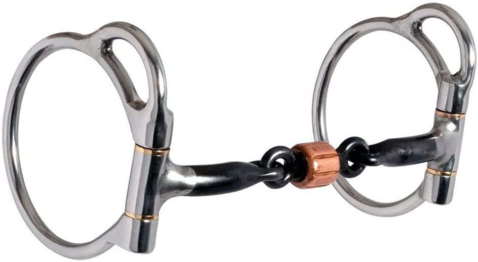 251 3-Piece Trail Dee Bit | Stage A Training Bit with 5" Sweet Iron Copper Mouth, Roller, Smooth Snaffle & 3" Dee