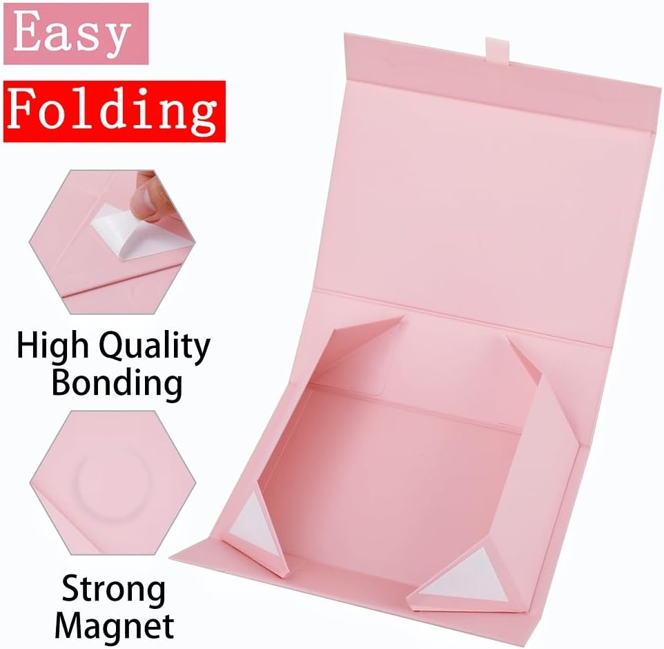 Pink Gift Box Large with Magnetic Closure Lid 13.5x11.8x4.7 Inches