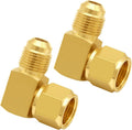 Joywayus 2 Pack Brass 3/8" Flare Swivel Female to Male Tube Elbow Fitting