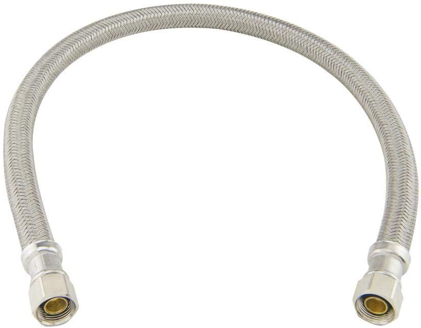 12" x 3/8" Female Compression To 3/8 Inch Female Comp. Stainless Steel Braided Faucet Connector Line,Dishwasher