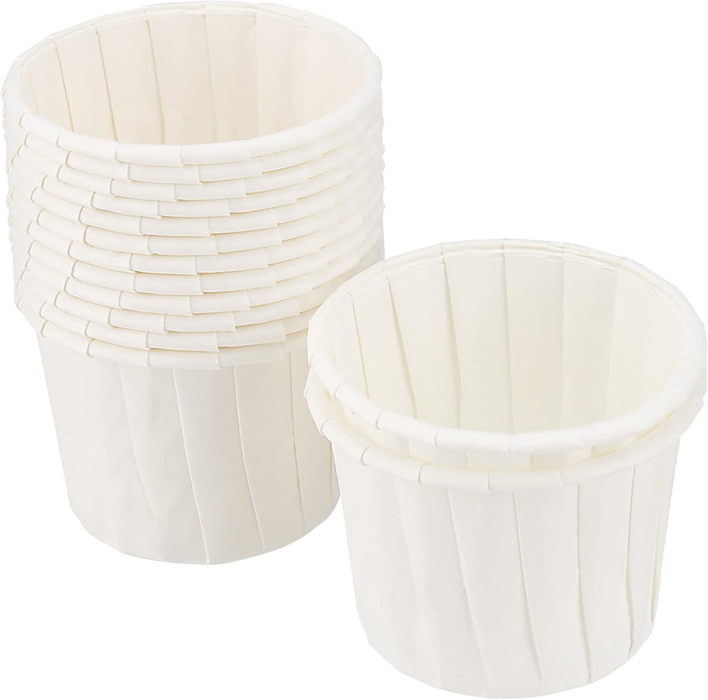 1000 Pack 2 oz Paper Souffle Portion Cups, Disposable Condiments Sample Cup Snack Cups for Measuring, Jello Shots