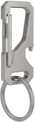 Titanium Carabiner Keychain for Men, Heavy Duty Key Ring Clip | Metal KeyRing Clip with Bottle Opener, EDC Multitool