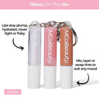 Lip Gloss Trio - Keychain Lip Gloss Set of 3 Mini Glosses