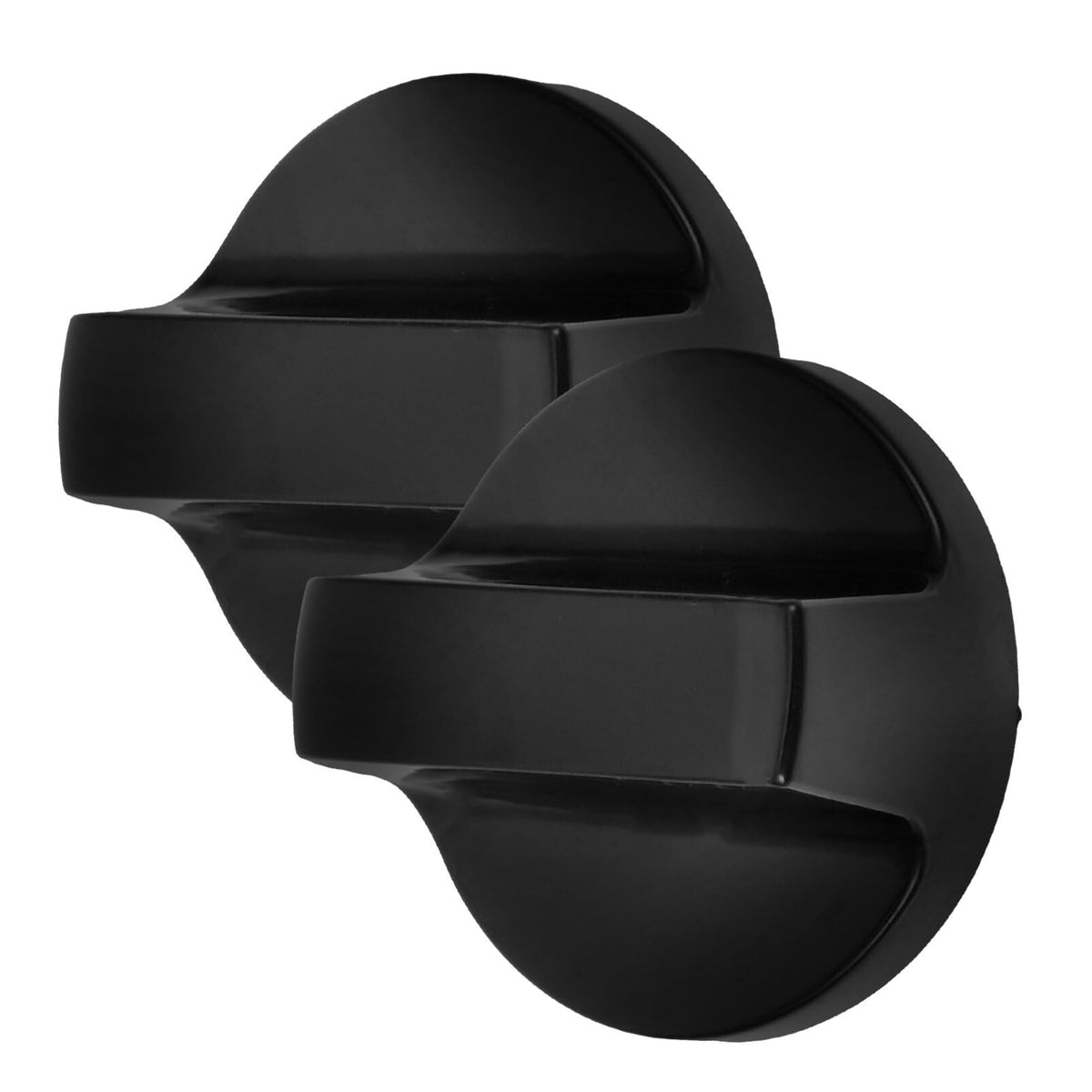 2 Pack Black Plastic Gas Cooktop Knobs for 8mm Shafts