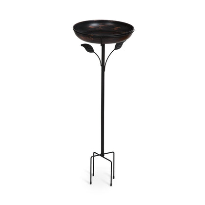 Backyard Expressions Small Bird Bath for Outside, Metal Garden Stake