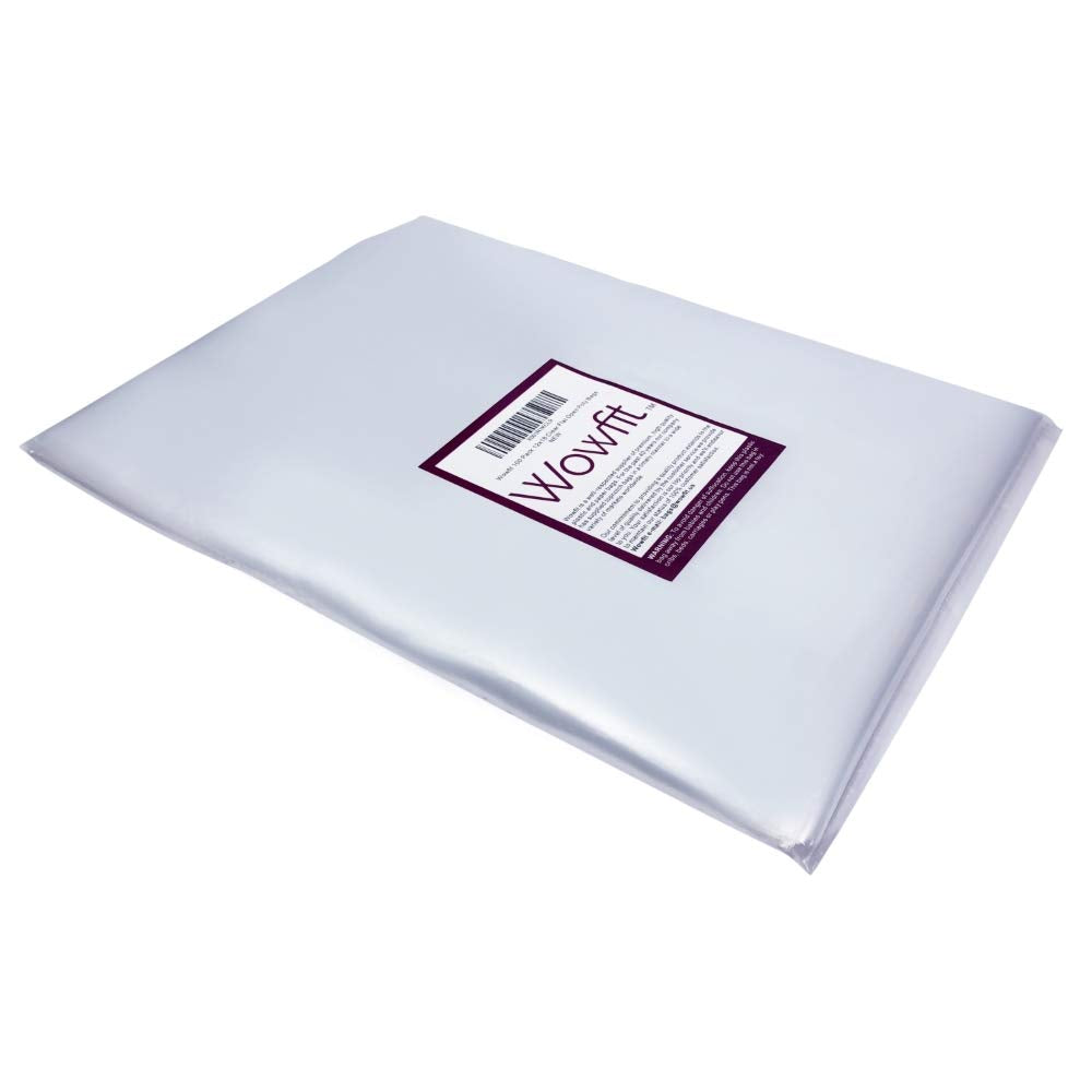 100 CT 9x14 1.1 Mil Clear Plastic Bags, Flat Open Poly for Bread