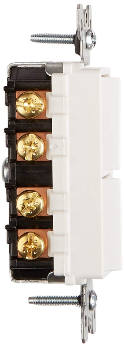 Leviton 15 Amp, 120/277 Volt, Decora Brand Style 3-Way / 3-Way AC Combination Switch, Commercial Grade, Grounding, 5643-W, White