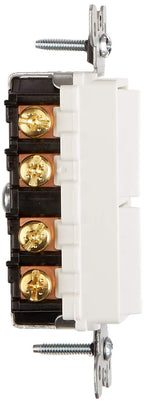 Leviton 15 Amp, 120/277 Volt, Decora Brand Style 3-Way / 3-Way AC Combination Switch, Commercial Grade, Grounding, 5643-W, White