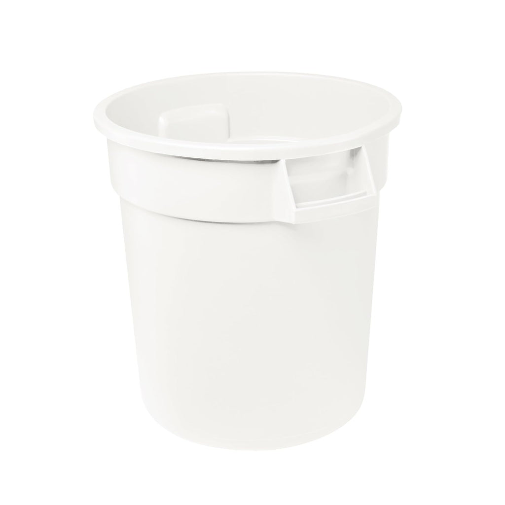 Feed and Seed Storage Container, 20 Gallon White Round Commercial Trash Can/Ingredient Bin, Food Storage Plastic Bin