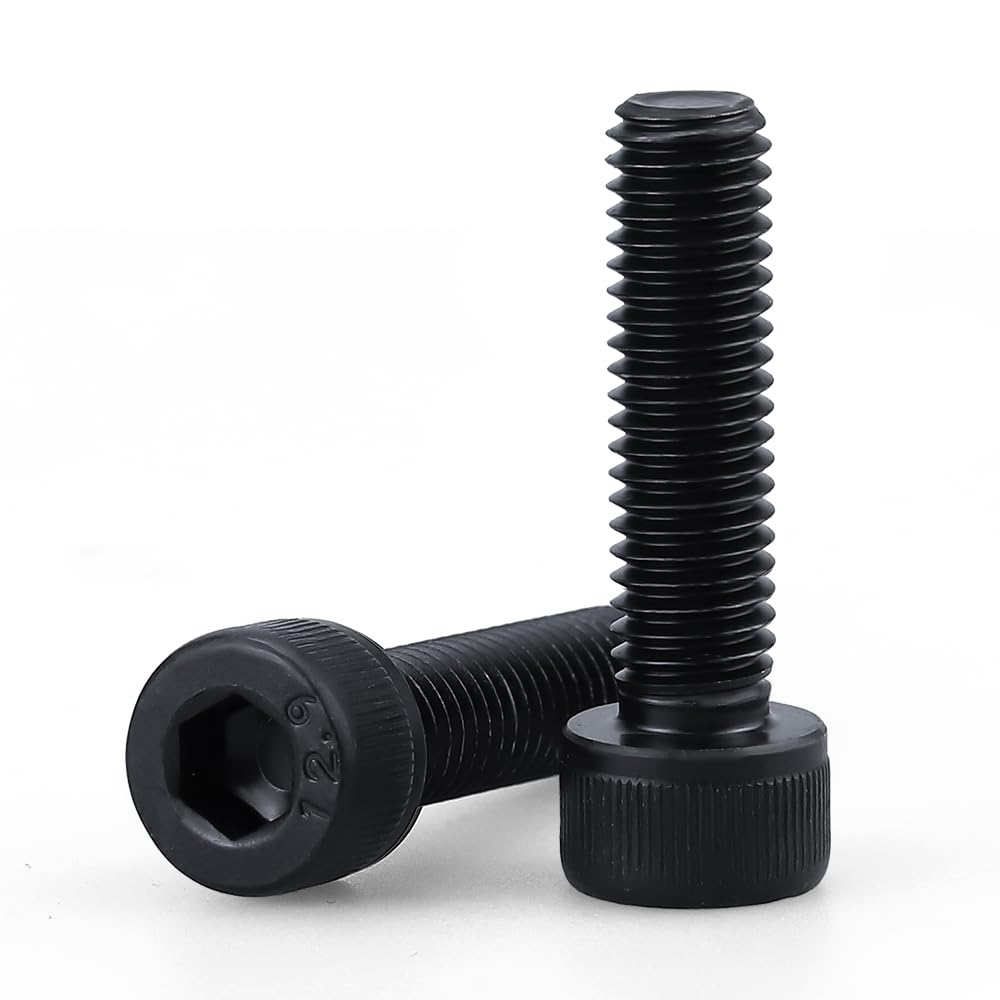 5/16-18 x 1" Socket Head Cap Screws Bolts, 12.9 Grade Alloy Steel, Black Oxide Finish, Allen Hex Drive, Full Thread, 10 PCS