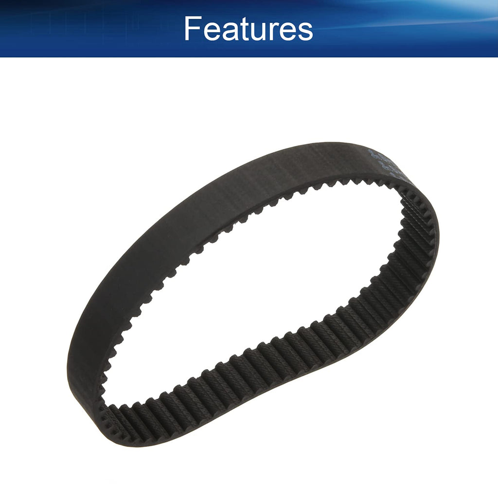 Heyiarbeit 5M330 Rubber Timing Belt 5mm Pitch 15mm Width Arc Toothed Belt Synchronous Closed Loop Industrial Timing Belt for 3D Printers Black Tone