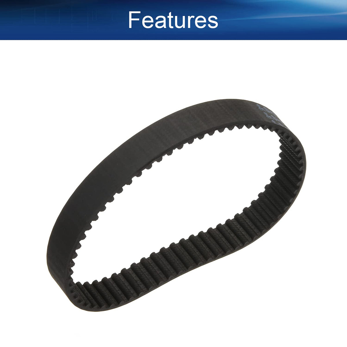 Heyiarbeit 5M330 Rubber Timing Belt 5mm Pitch 15mm Width Arc Toothed Belt Synchronous Closed Loop Industrial Timing Belt for 3D Printers Black Tone