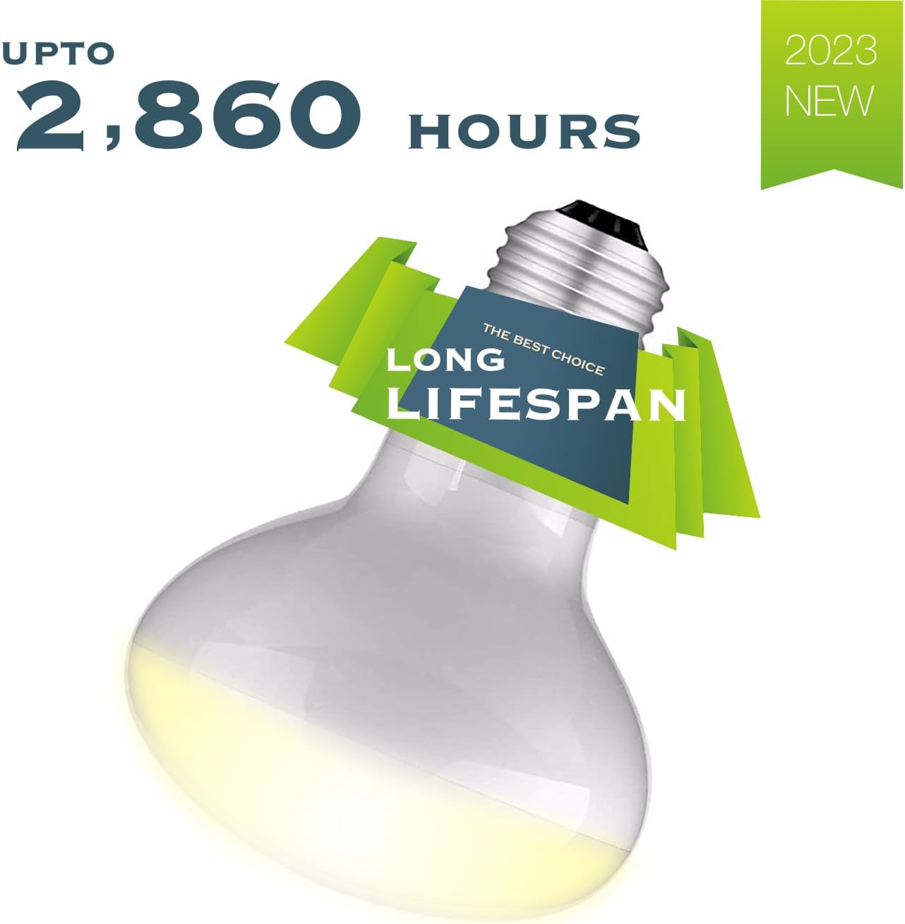 Reptile Heat Bulb Lamp, 2-Pack 100W Daylight Basking Spot, Bearded Dragon/Turtle/Lzard/Gecko Light Bulb, UVA Heat