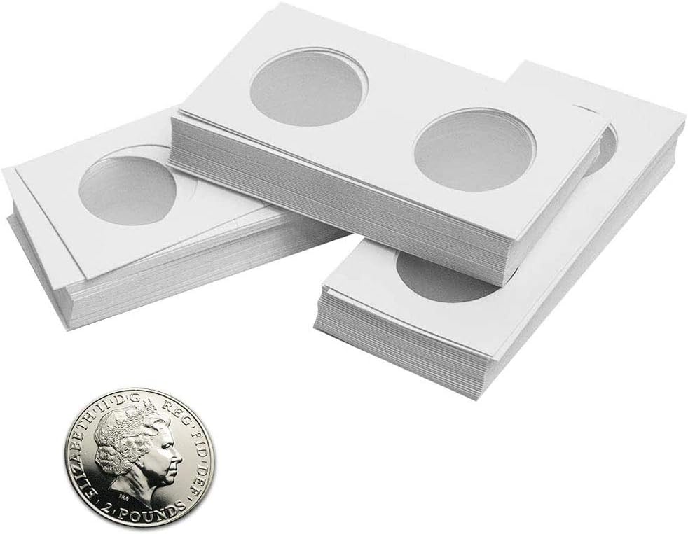 90 PCS Coin Flips 2x2 inch Cardboard Holders for Half Dollar | Uncle Paul Coin Holders 31.5mm/1.2inch Collection