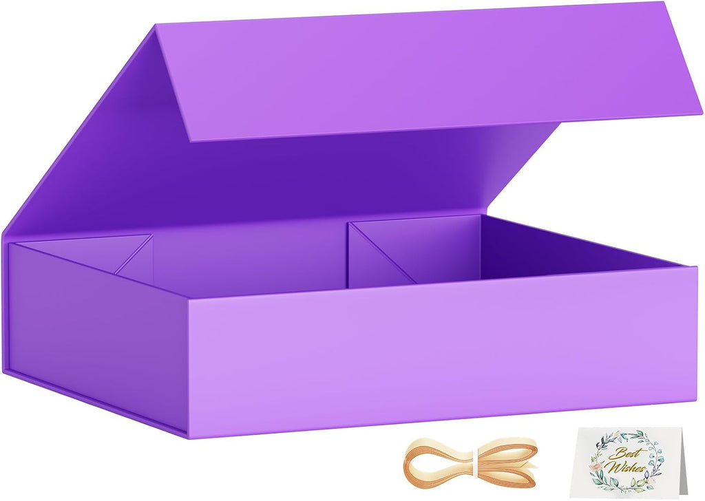 Gift Box 11.5x7.8x3 In, Purple Gift Boxes with Lids for Presents