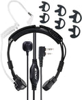 K-2 PIN Throat Mic Compatible with BaoFeng/Retevis/Pxton/Kenwood, Airsoft Tactical Single-Ear Air Tube Headset with