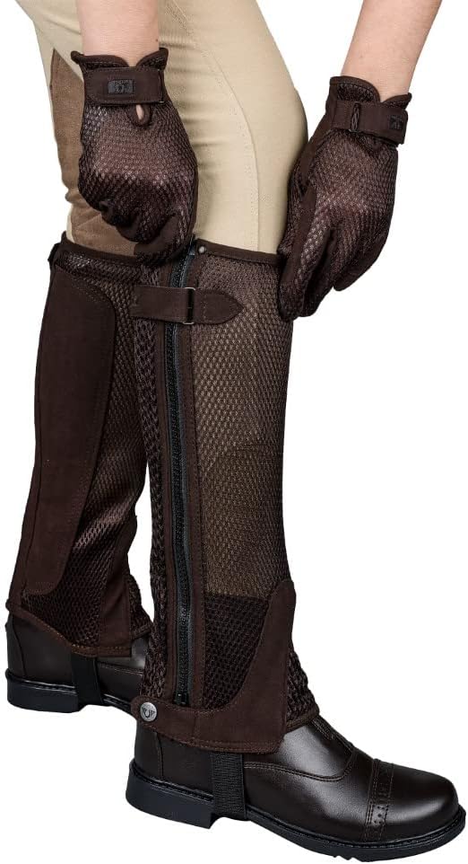 Ladies Double Up Air Mesh Half Chap and Glove Set