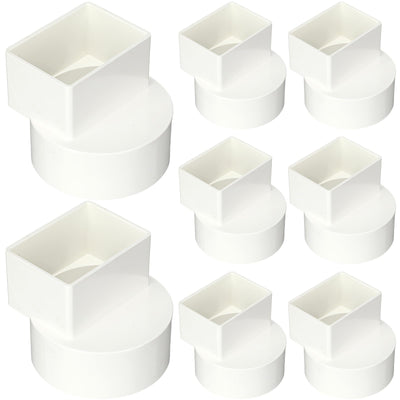 8 Pcs 2"x3“x4" PVC Offset Downspout Drainage Adapter