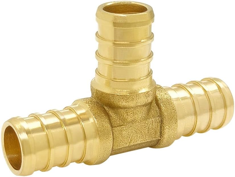 Hooshing 16 Pack 1/2 Inch PEX Tee Fittings Solid Brass Crimp Fitting