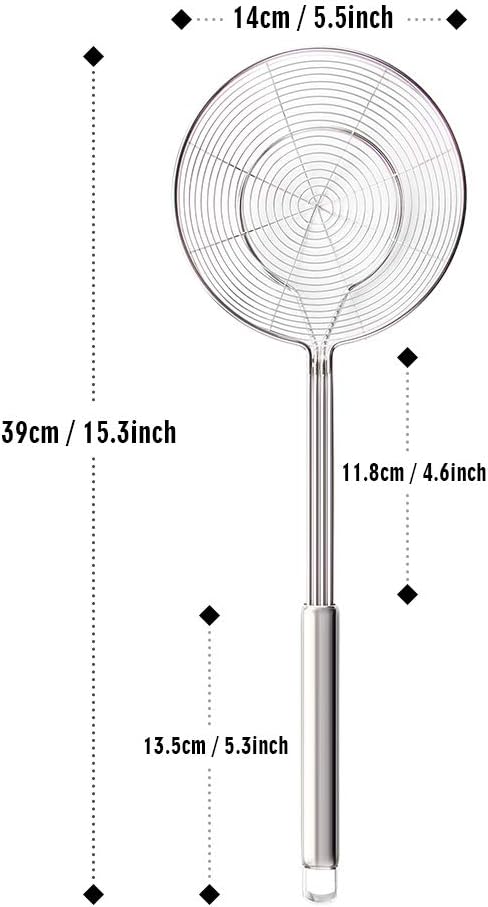 Spider Strainer Skimmer, Slotted Spoon for Cooking 5.5 Inch