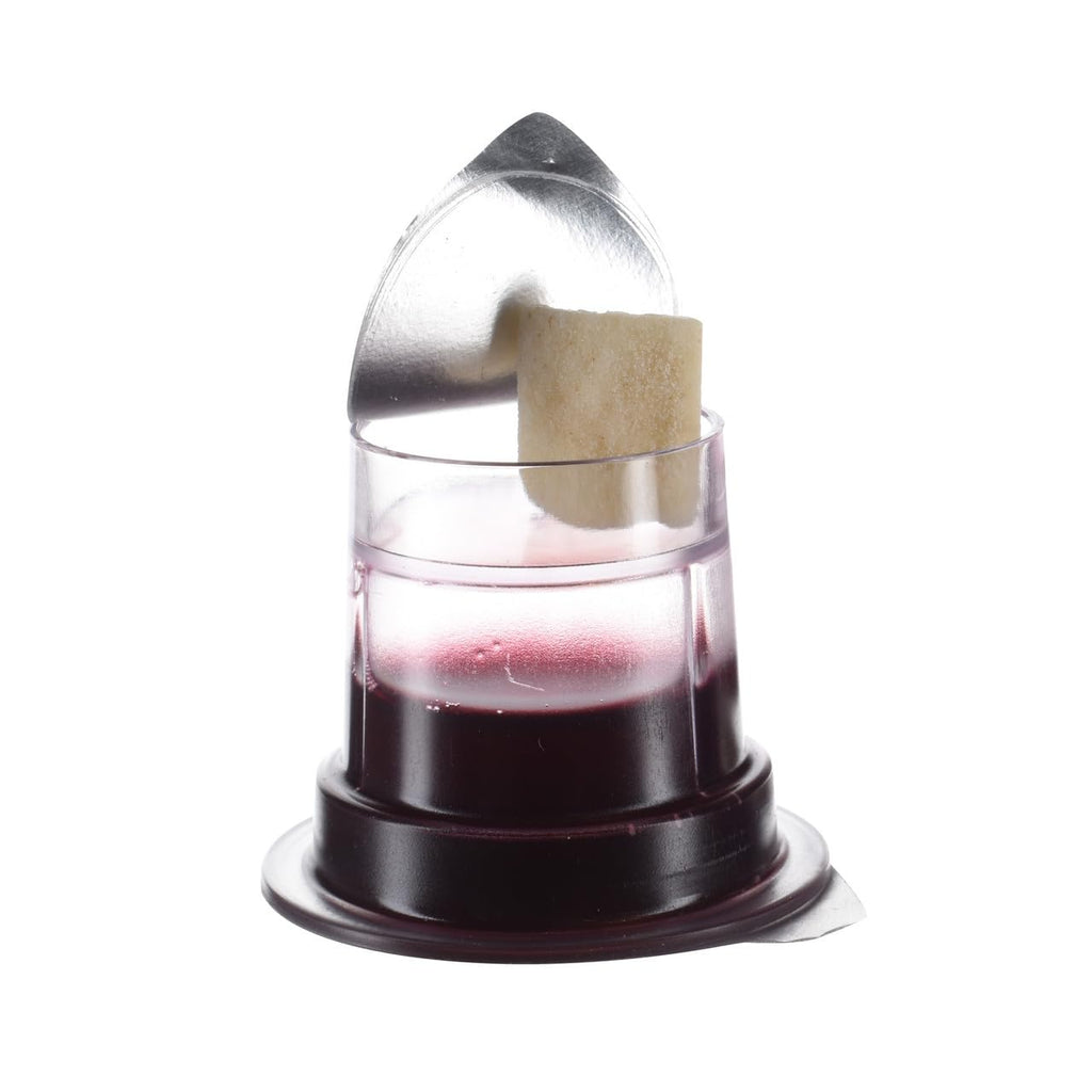 Prefilled Communion Cups 100 Count | Tray & Seatback Pew Compatible | Concord Grape Juice & Bread | Easy-Open