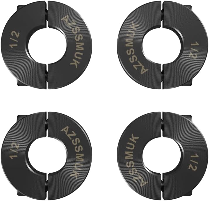 1/2" Bore Double Split Clamp-On Shaft Collars with Set Screw of 4-packed