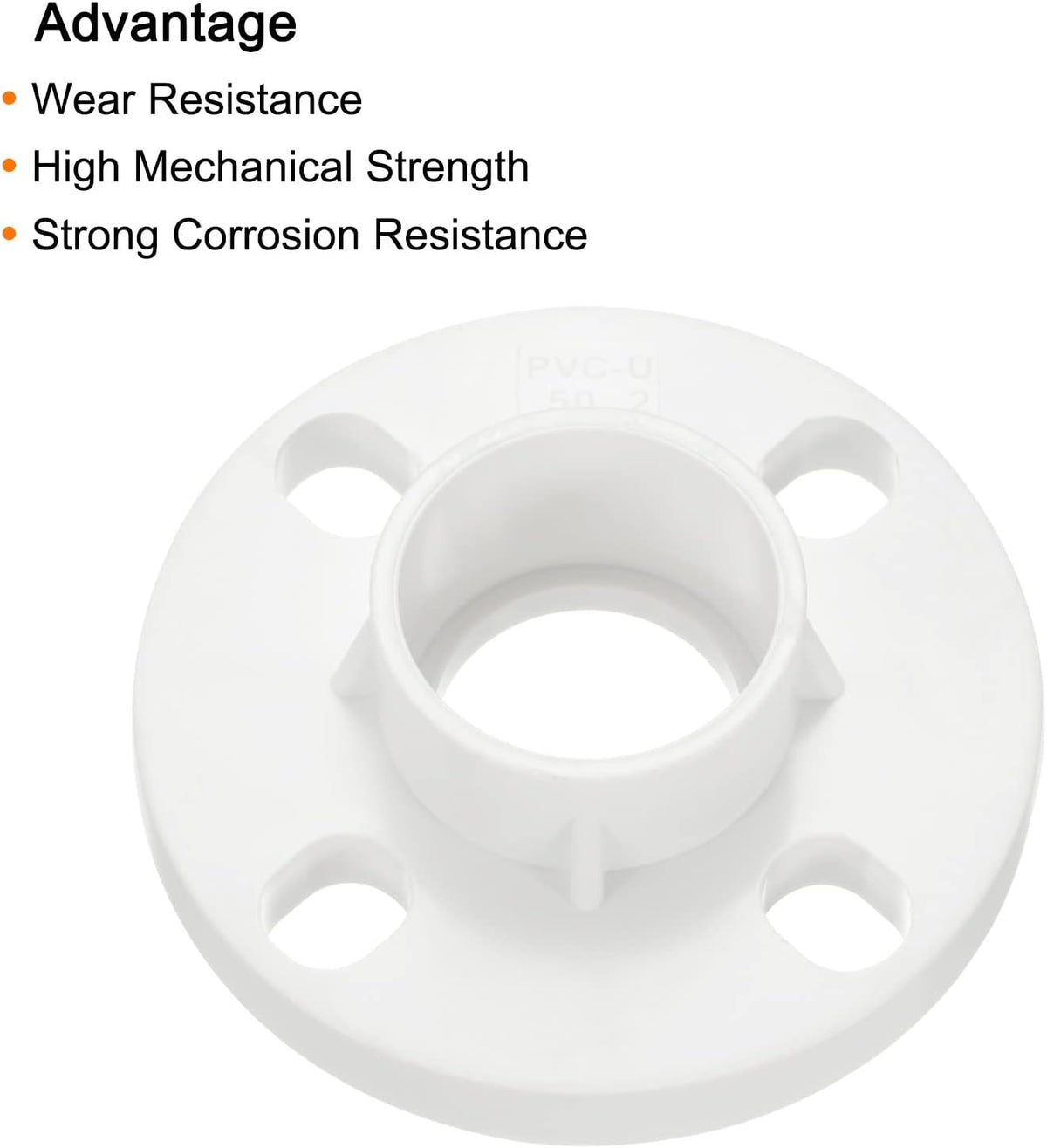PATIKIL 50mm PVC Pipe Fitting Flange for 50mm OD Pipe Connect White