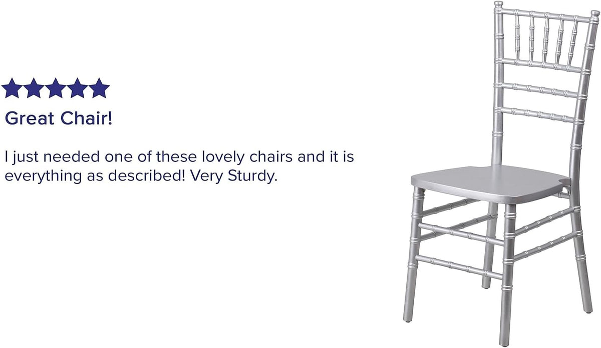 2 Pack HERCULES Series Silver Wood Chiavari Chair