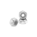 10Pcs #6-32 Nylon Locking Hex Nuts 304 StainlessSteel Silver