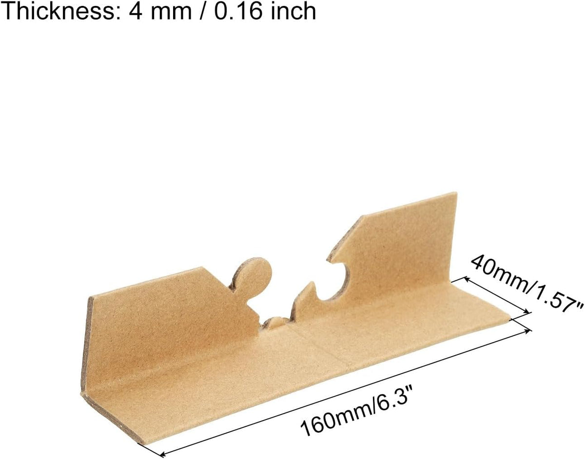 Adjustable Cardboard Corner Protector Package Frame Protectors 80x40mm Thick 4mm for Art, Packing, Shipping, Pack of 50