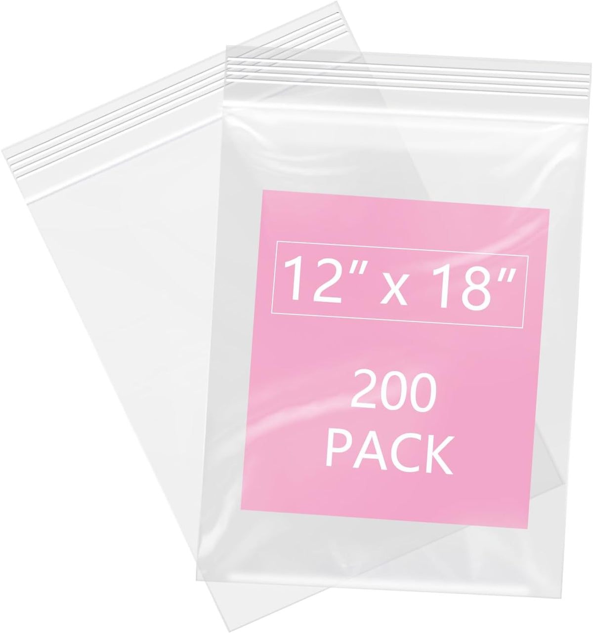 200 Pcs- 12" x 18" Reclosable Plastic Zip Poly Bags 2 Mil