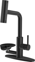 Black Kitchen Faucet with Pull Down Sprayer & Cup Washer