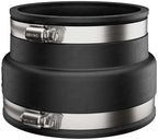Fernco P1002-46 Flexible PVC Sewer Drain Pipe Coupling for Clay to Cast Iron, Plastic or Steel Plumbing Waste Connections 4" x 6"