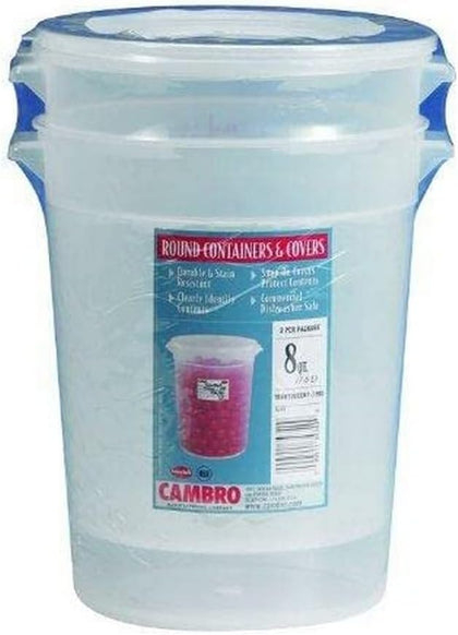 8-Quart Round Food-Storage Container with Lid, Set of 2
