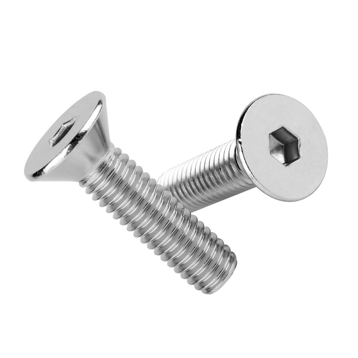 #6-32 x 3/4" Flat Head Socket Cap Screws Countersunk Bolts 304 Stainless Steel, Fully Thread, 50 PCS