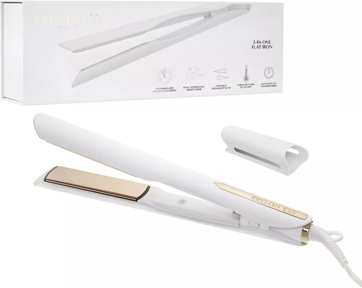 3-in-One Professional Titanium Hair Straightener, Curler & Waver for Women - Dual Voltage - 440 Degrees - 1 1/4"