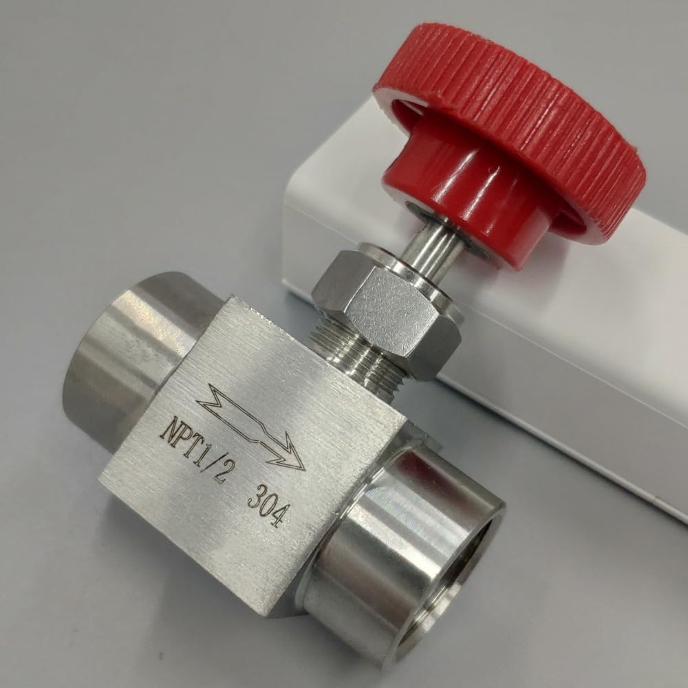 Red handle needle valve 1/2"" 1500PSI NPT Stainless steel For water oil gas