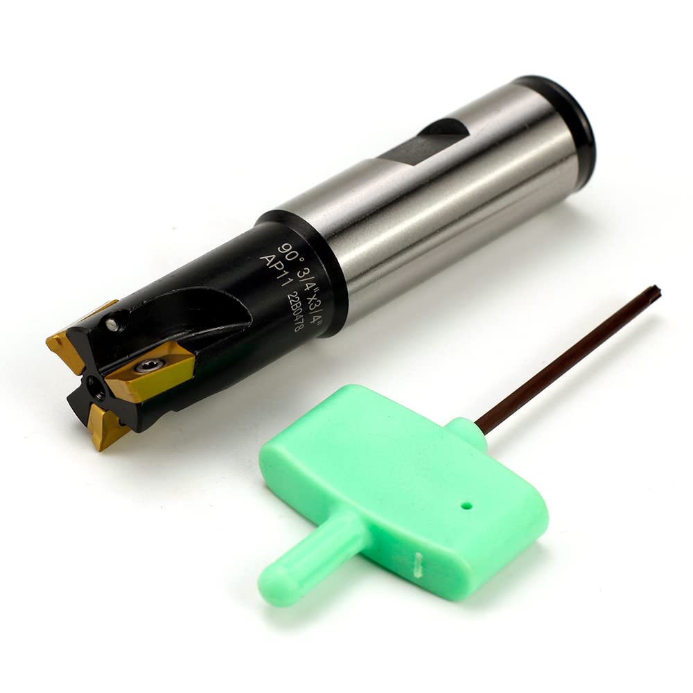 OSCARBIDE Indexable End Mill, 3/4" Shank, 3/4" Cutting Dia,AP11,3 Flutes