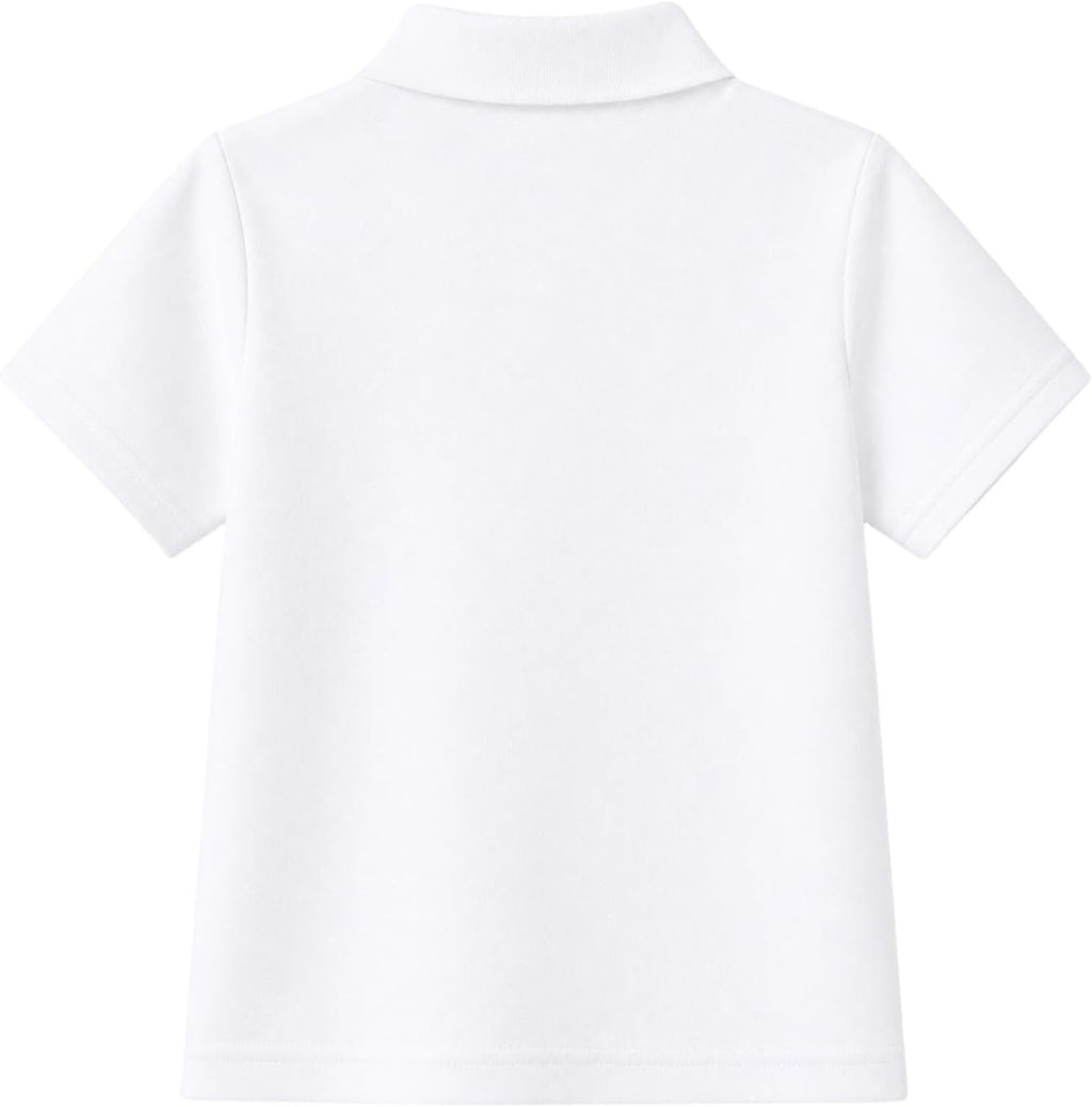 Boys Polo Shirts School Uniform Cotton Blend Collared Tops Kids | Soft cotton blend fabric, breathable and durable