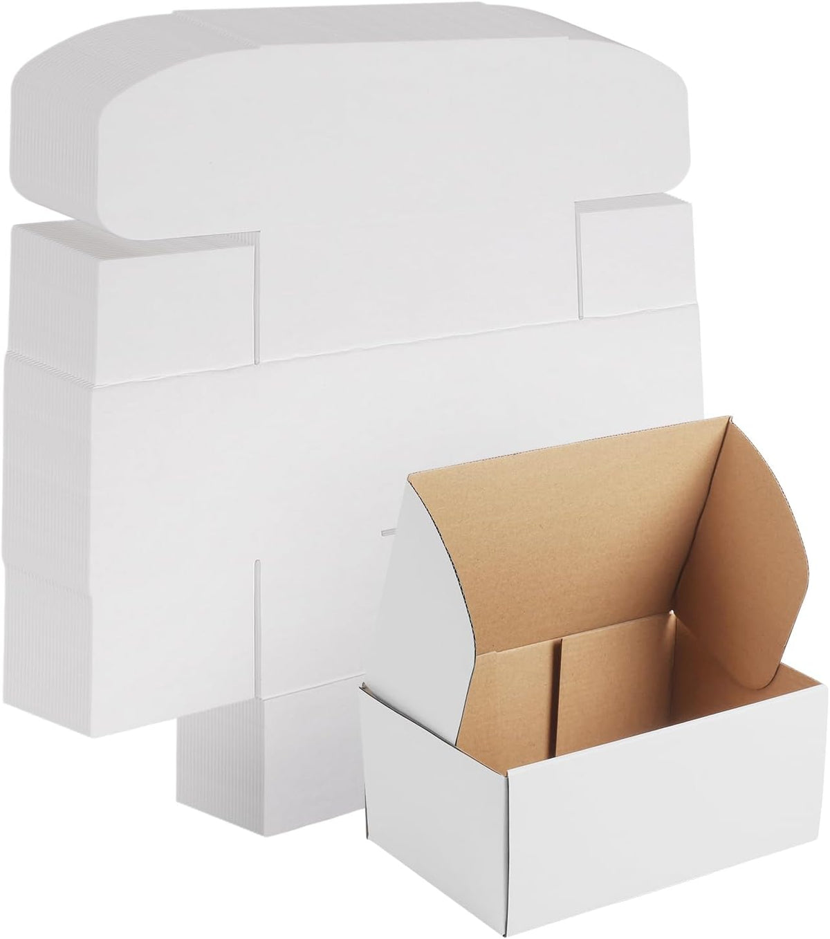 9X6X4 Shipping Box White Set of 25, 9 x 6 x 4 Corrugated Cardboard Box for Packaging Small Business, Literature Mailer