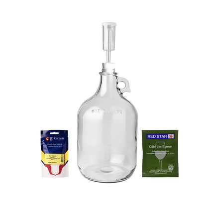Shepherd Made Mead Making Kit - 1 Gallon Jug Fermentation Set with Clear Glass Fermentation Jar, 3pc Airlocks, Rubber