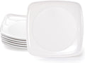 6 Pack 10.5" Melamine Sqaure Dinner Plates, Unbreakable Serving Dishes, Modern Square Dinnerware, Square Serving