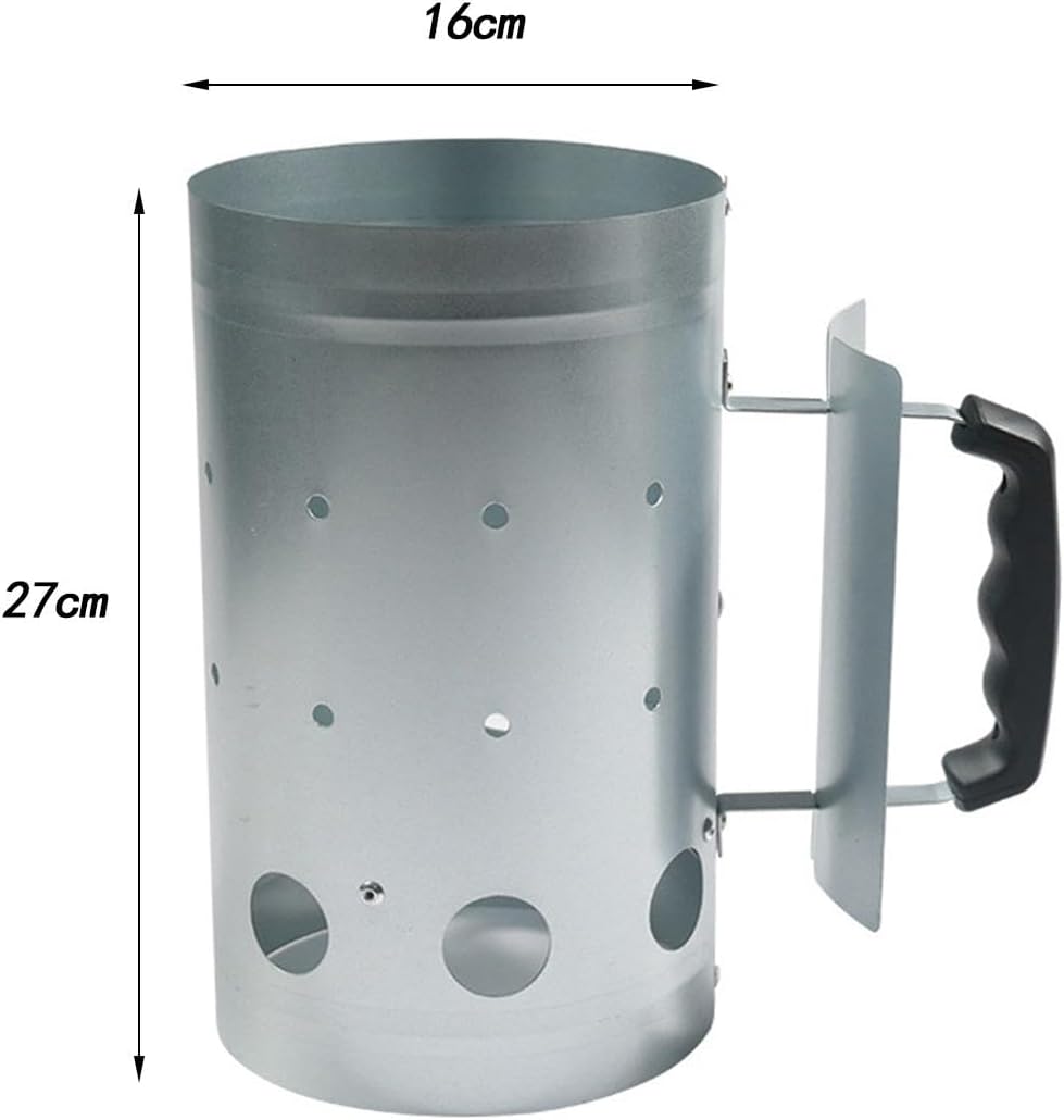 Charcoal Chimney Starter, Stainless Steel Fast Fire BBQ Charcoal Burner Bucket with Heat-Insulated Handle for Camping