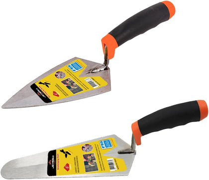 Concrete Trowel Set, 2 Pack 6" Carbon Steel Masonry Tools | 2-piece 6" masonry trowel set with carbon steel blades