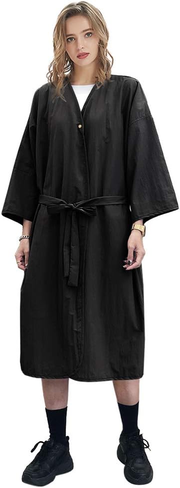 Spa Robe Beauty Salon Smock for Women Kimono Client Uniform Polyester