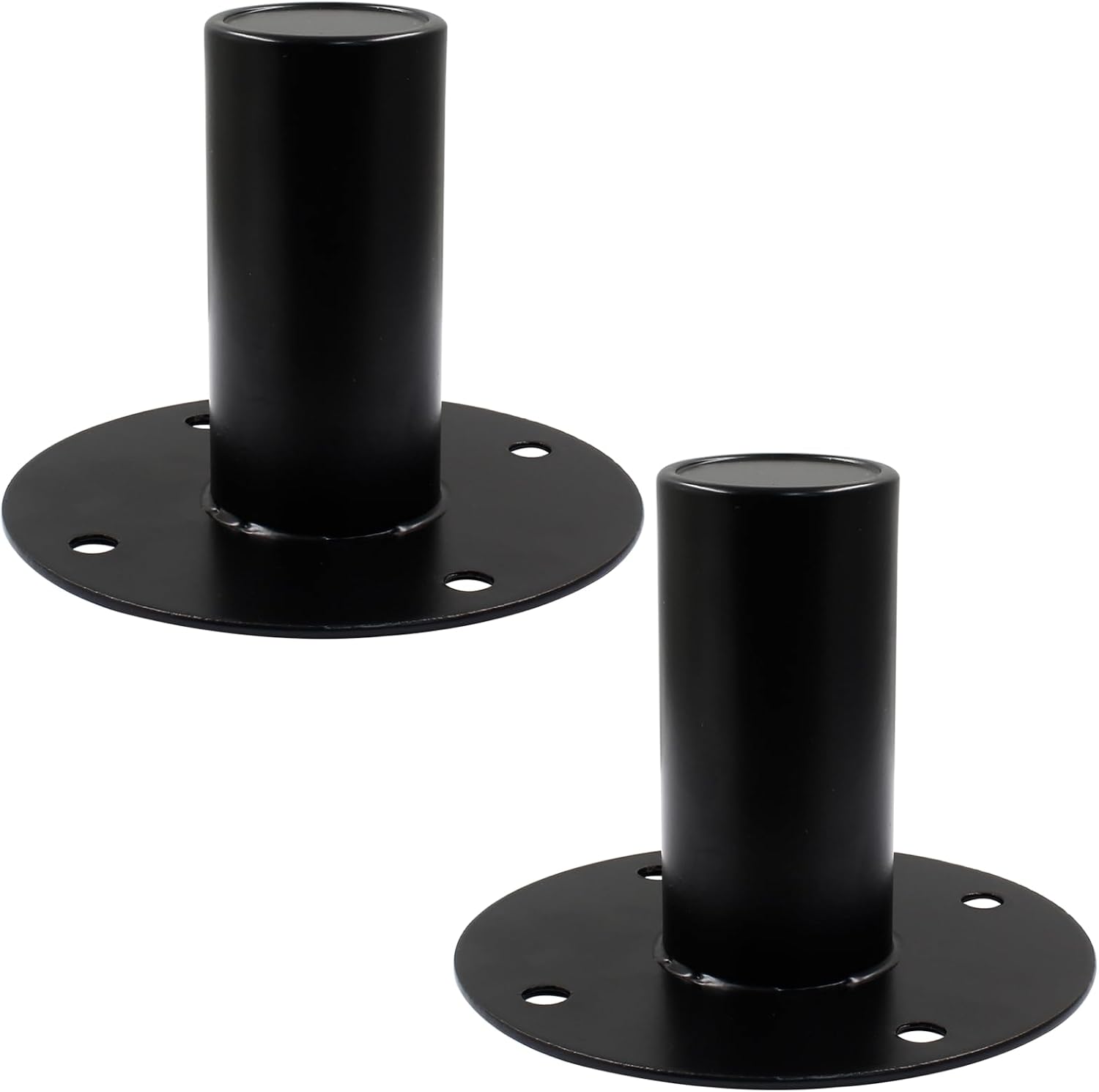 2 pcs Speaker Stand Top Bracket, 107 * 85mm/4.25 * 3.3 Inch | Metal Speaker Mounts Hat, Black Studio Speaker Mount