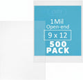 9" x 12" Open-End Flat Poly Bags, 100 Pack, 1 Mil Lightweight, for A4 Paper