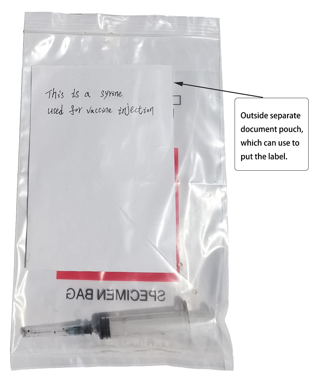 Biohazard Specimen Bags,500pcs 6x9in/15x25cm Sample Bags
