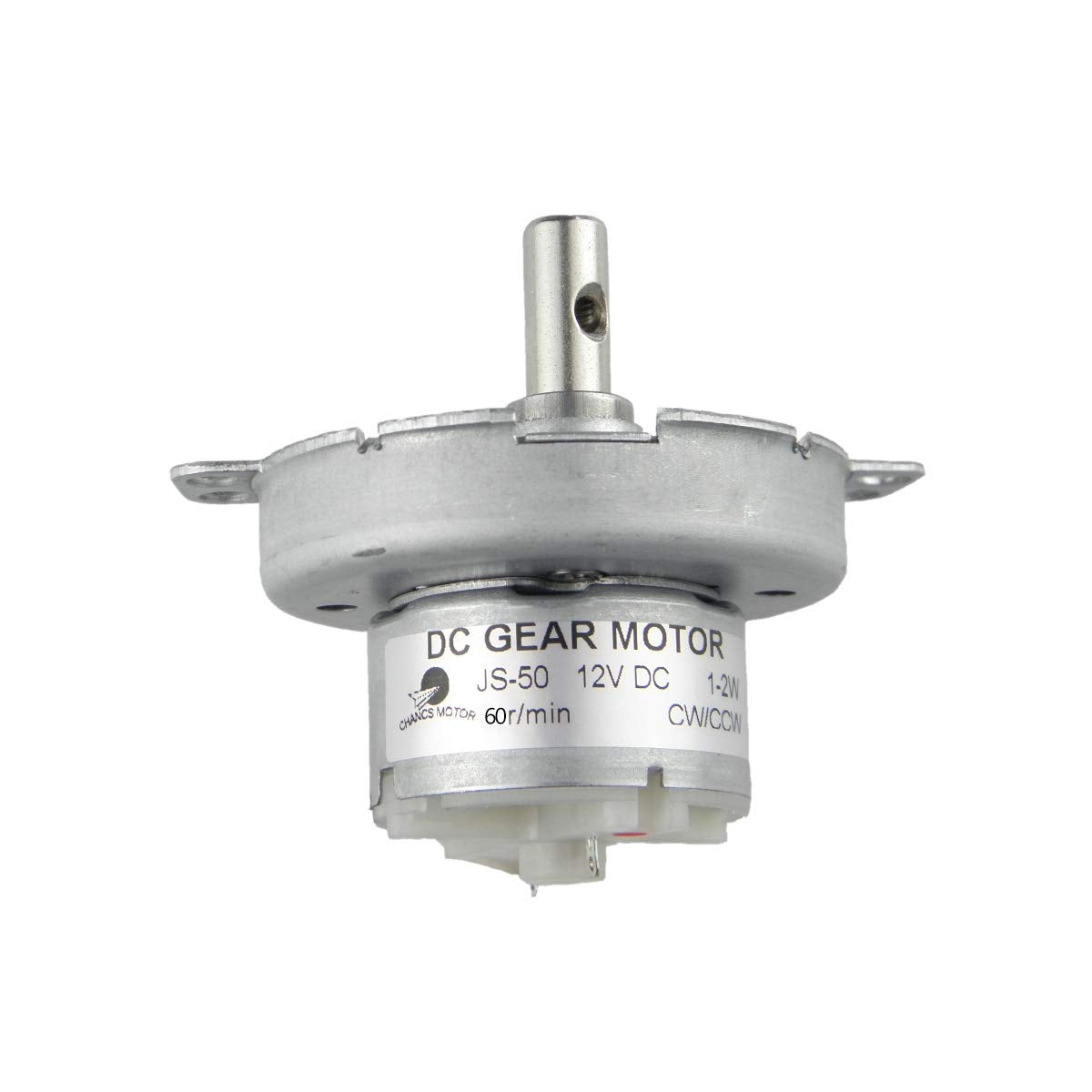 CHANCS Metal Outer Reduction Gear Box DC 12V JS-50 60RPM CW/CCW Mini DC Gear Motor