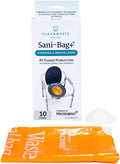 Sani-Bag Commode Liners with Microban and Absorbent Instant Gelling Powder, 10 Pack, 32 oz Disposable Waste Bags